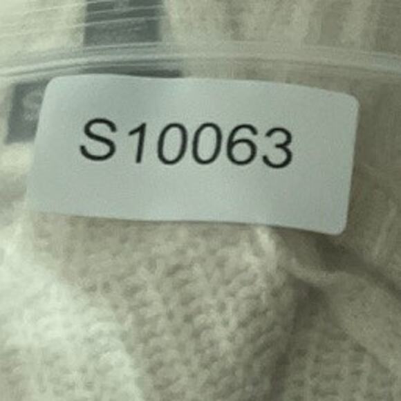 Express Womens Sweater Cream V Neck Criss Cross Slit Back Knit Cotton Blend M - Picture 12 of 12